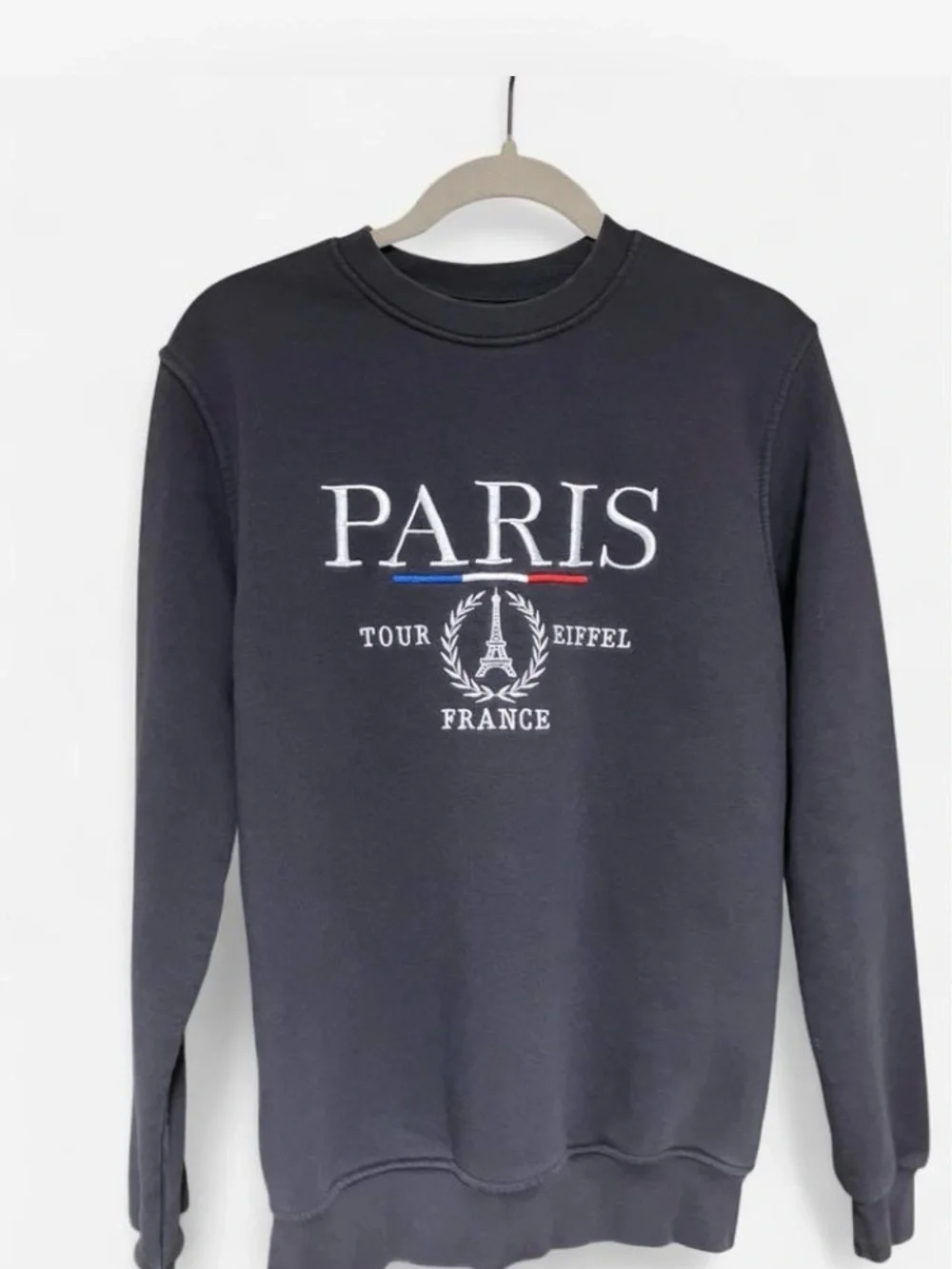 Paris France Eiffel Tower Oversized Y2K Crewneck cotton blend size L
